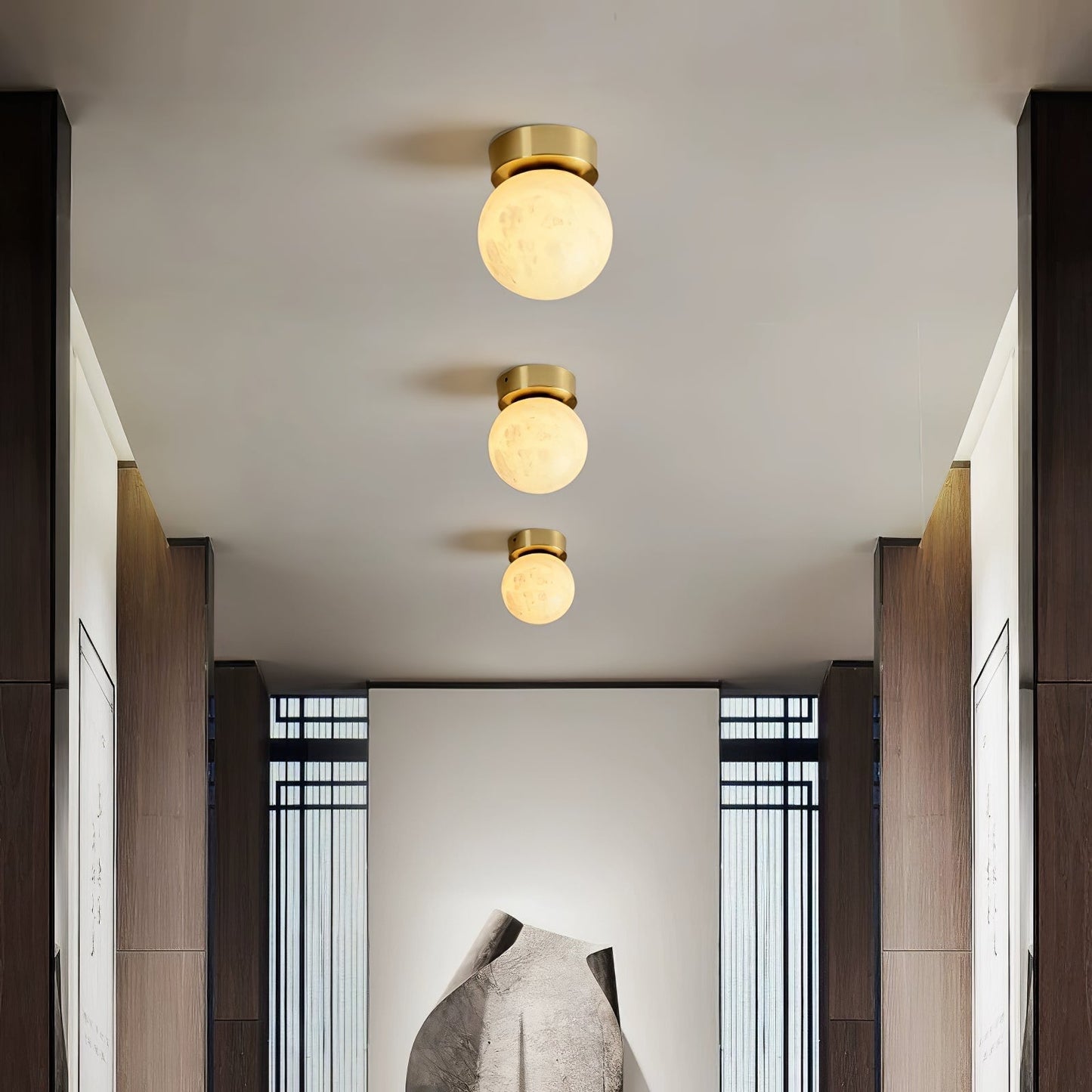 Albasten Plafondlamp met LED - Ilaria Lamp met Messing