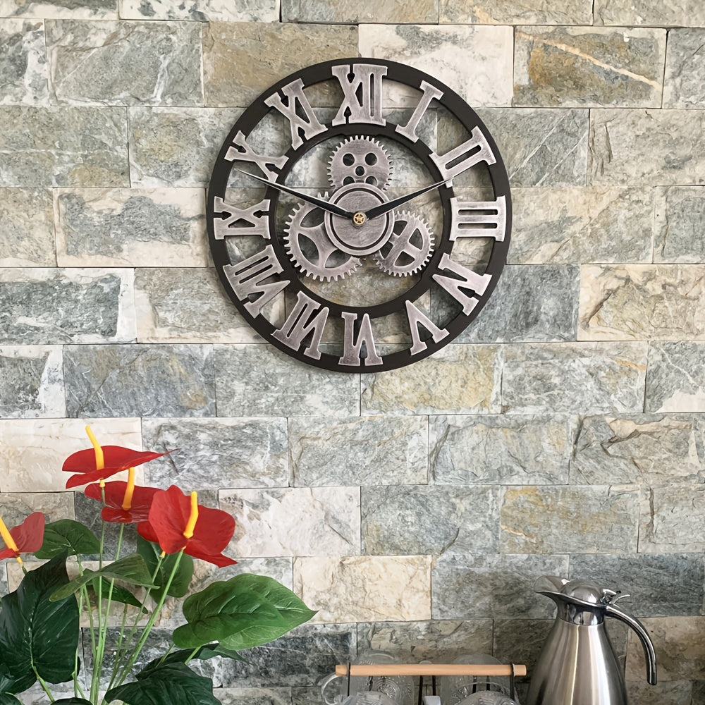 Antieke Romeinse Stille Wandklok - Elegante Essence