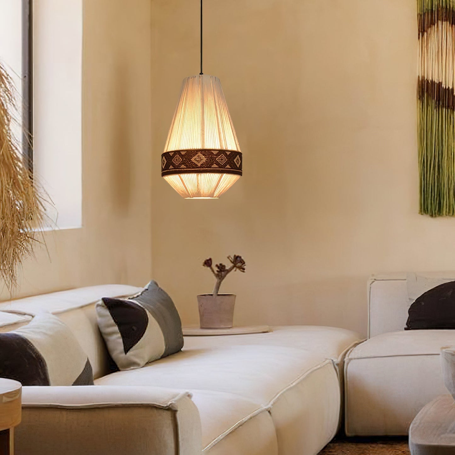 Geweven Hanglamp Verstelbare Hoogte - Juan Bohemian Lamp