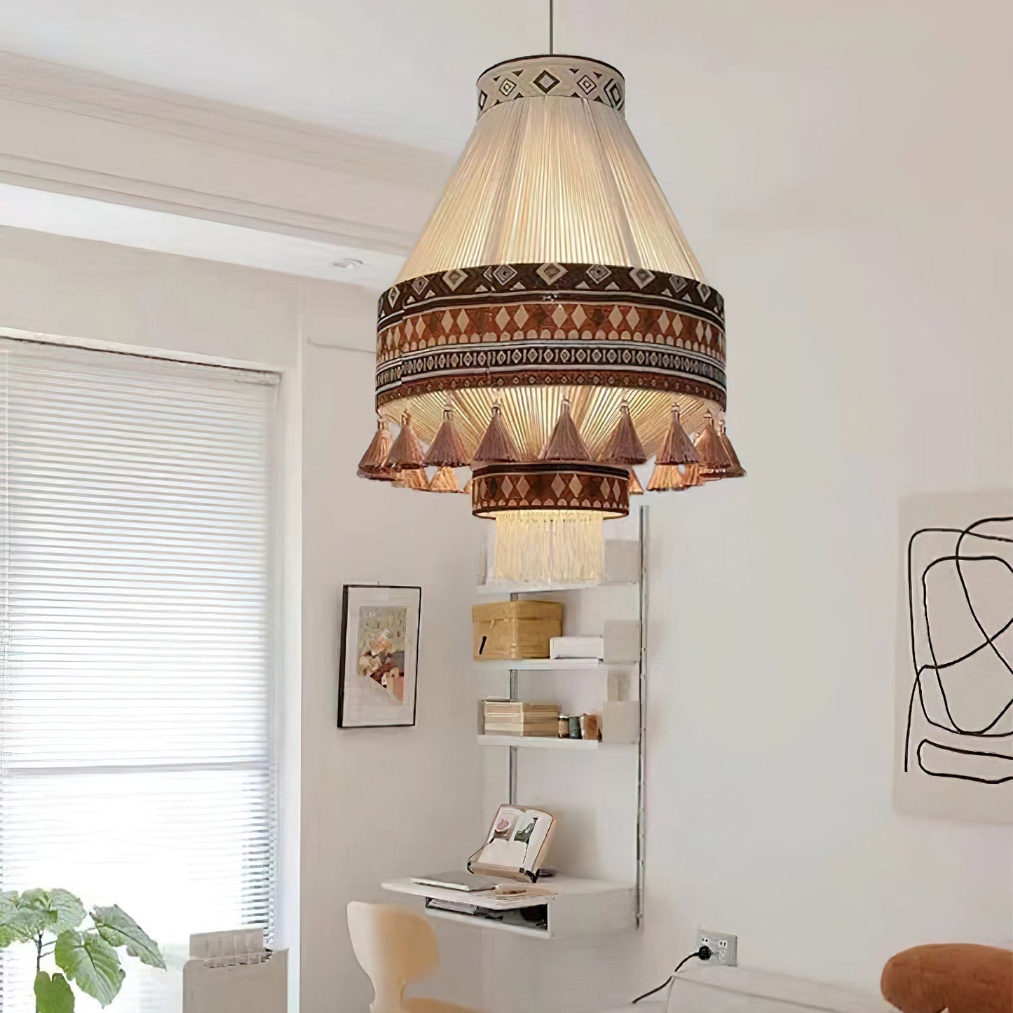 Geweven Hanglamp Verstelbare Hoogte - Juan Bohemian Lamp
