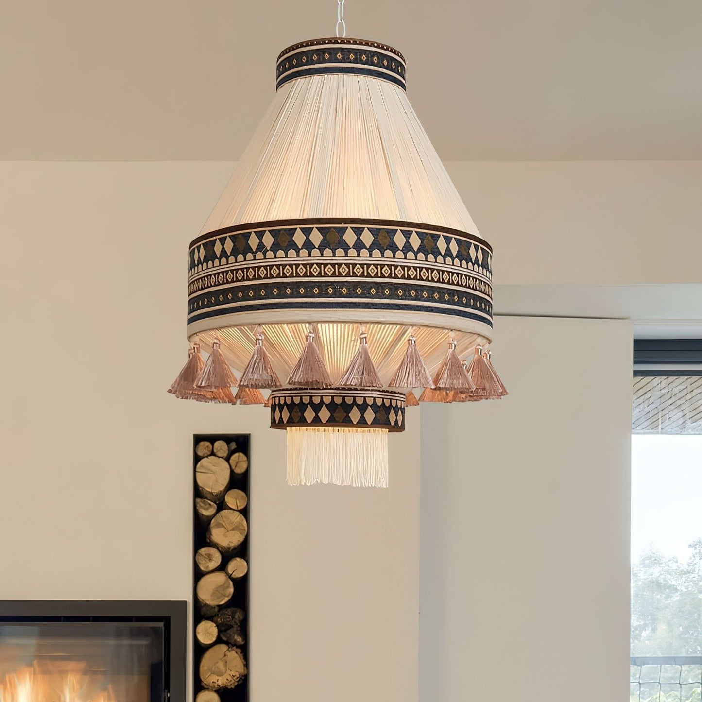 Geweven Hanglamp Verstelbare Hoogte - Juan Bohemian Lamp