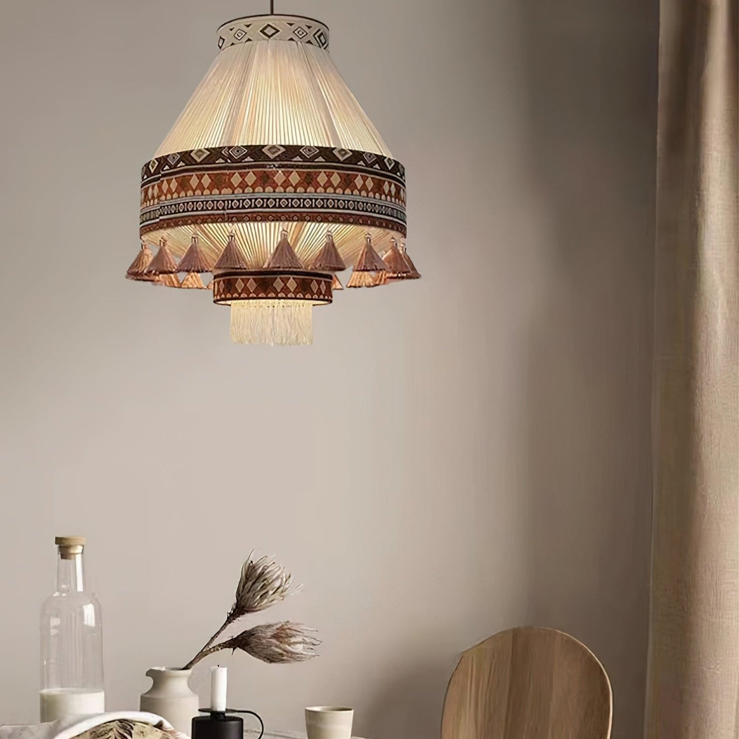 Geweven Hanglamp Verstelbare Hoogte - Juan Bohemian Lamp