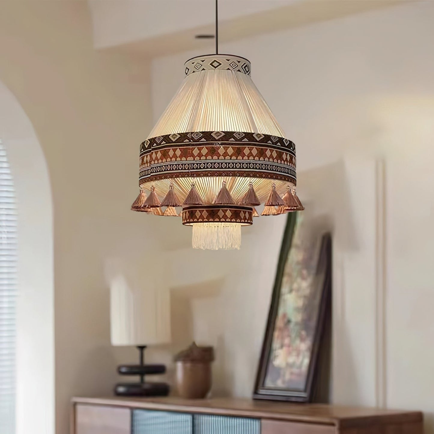 Geweven Hanglamp Verstelbare Hoogte - Juan Bohemian Lamp