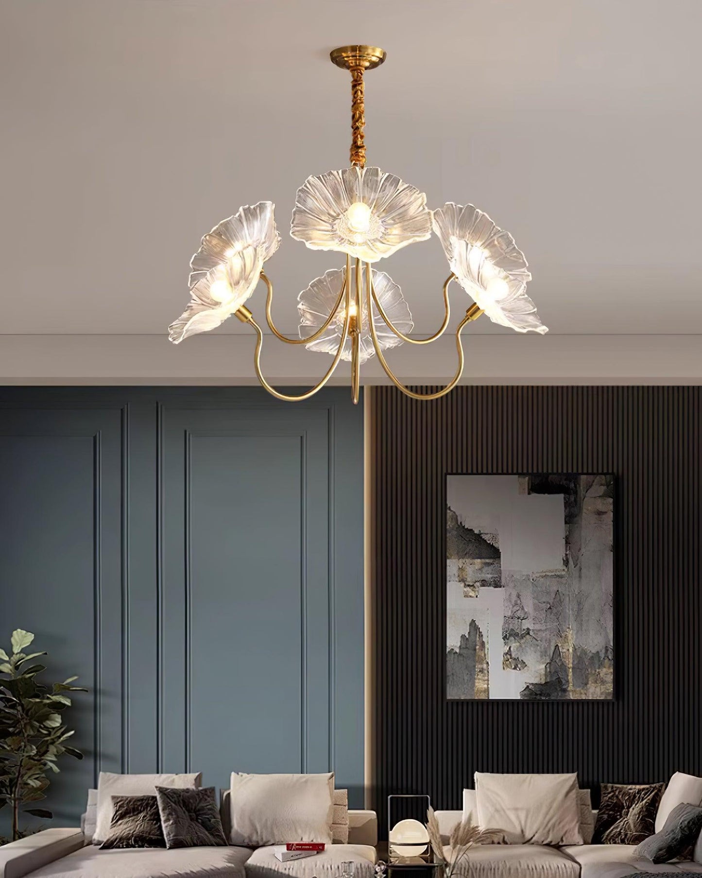 Glazen Kroonluchter Artistiek - Luxe Design Sylvie