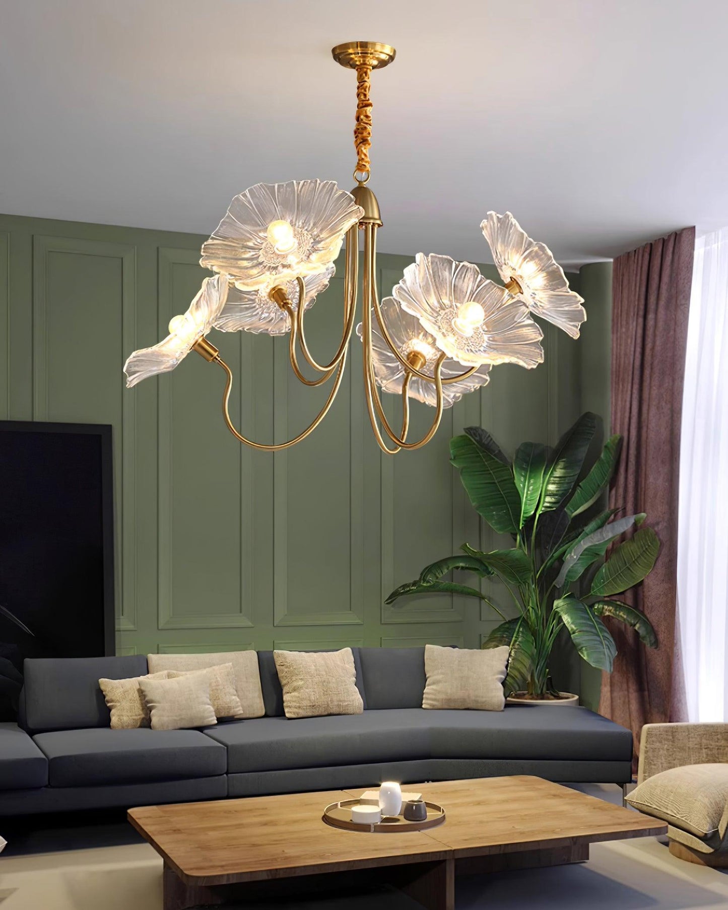 Glazen Kroonluchter Artistiek - Luxe Design Sylvie