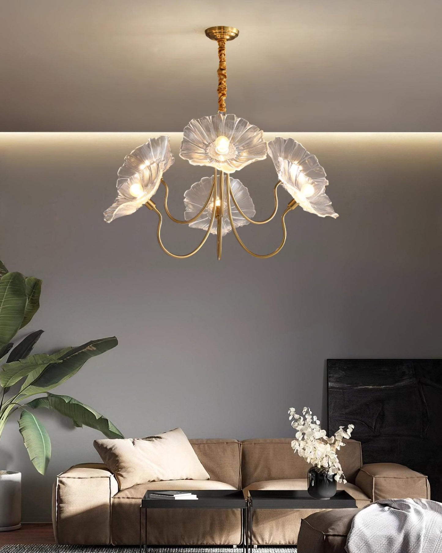 Glazen Kroonluchter Artistiek - Luxe Design Sylvie