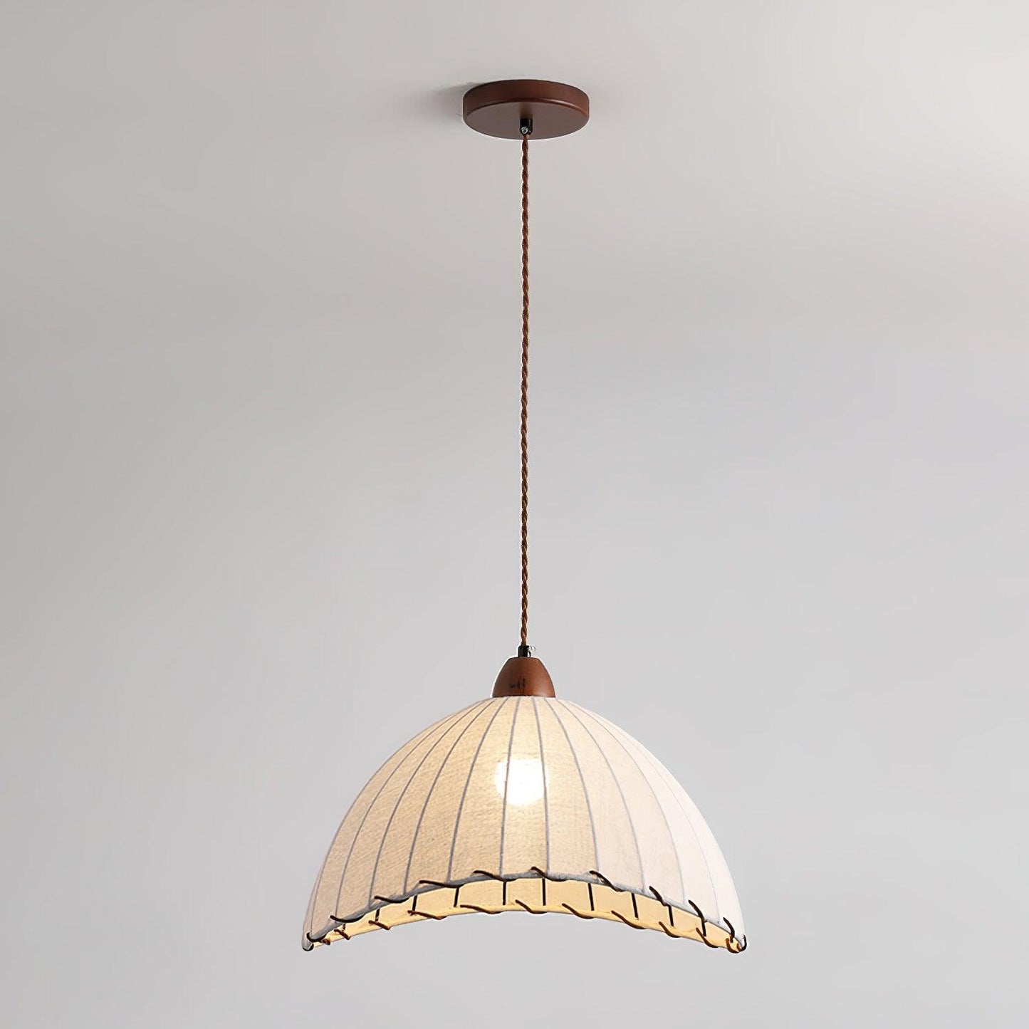 Houten Hanglamp Verstelbaar LED - Janna Stof Lamp