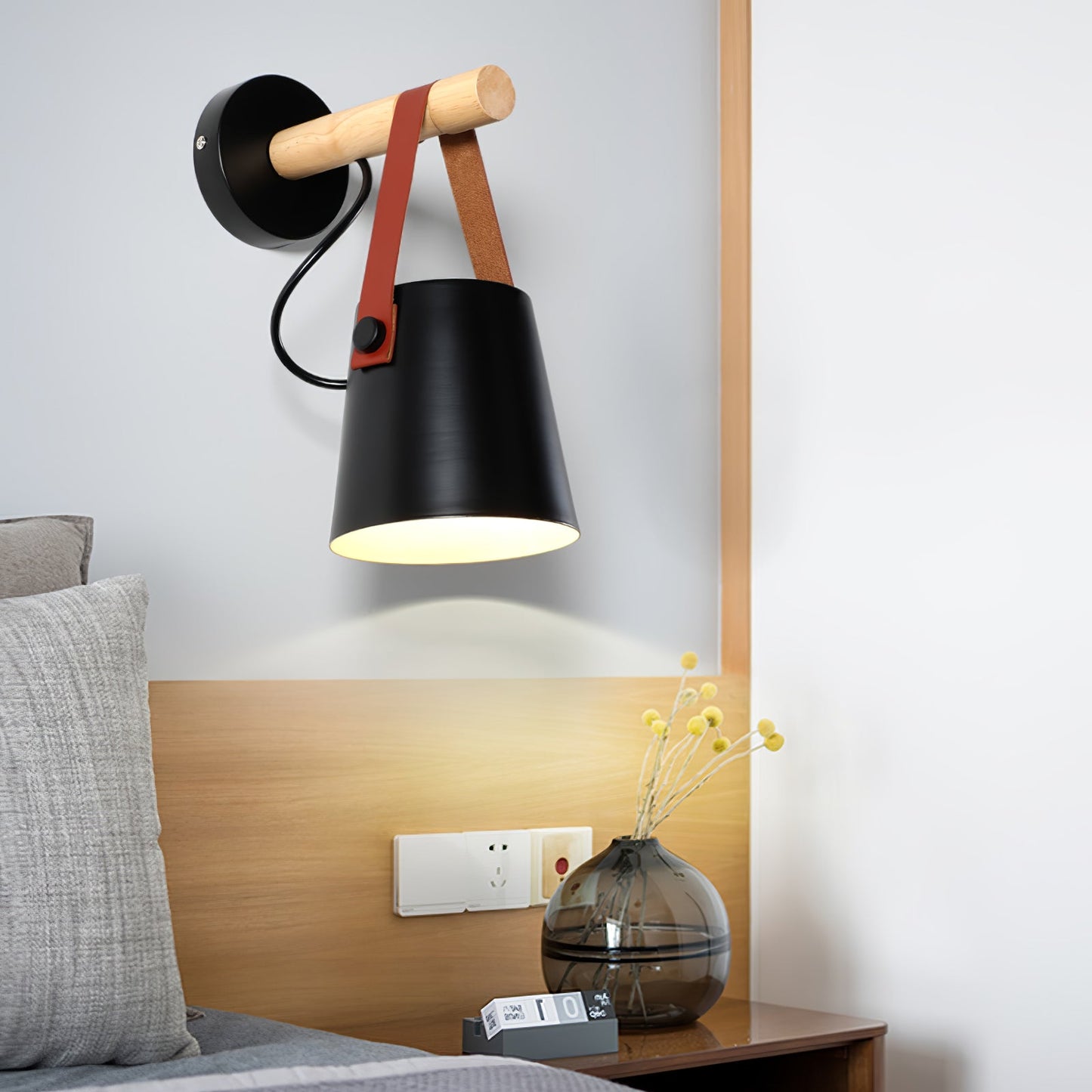 Houten Wandlamp met LED - Scandinavische Nazzareno Design