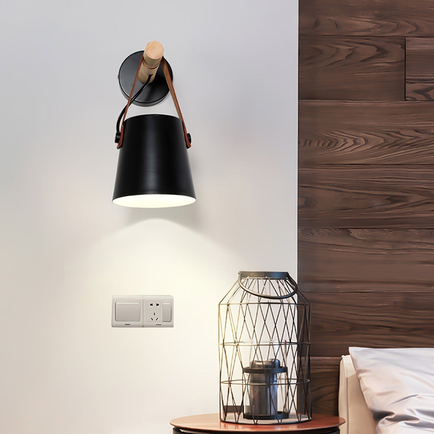 Houten Wandlamp met LED - Scandinavische Nazzareno Design