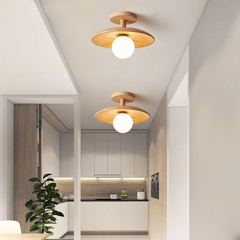 Japanse Plafondlamp Hout en IJzer - Océane
