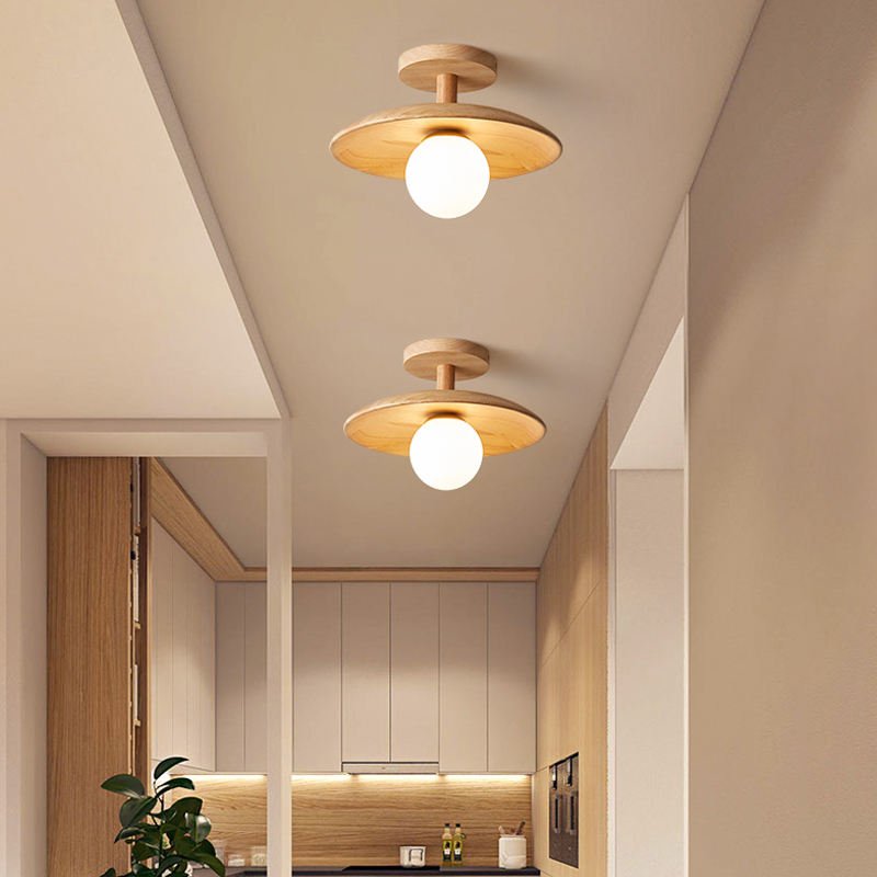 Japanse Plafondlamp Hout en IJzer - Océane
