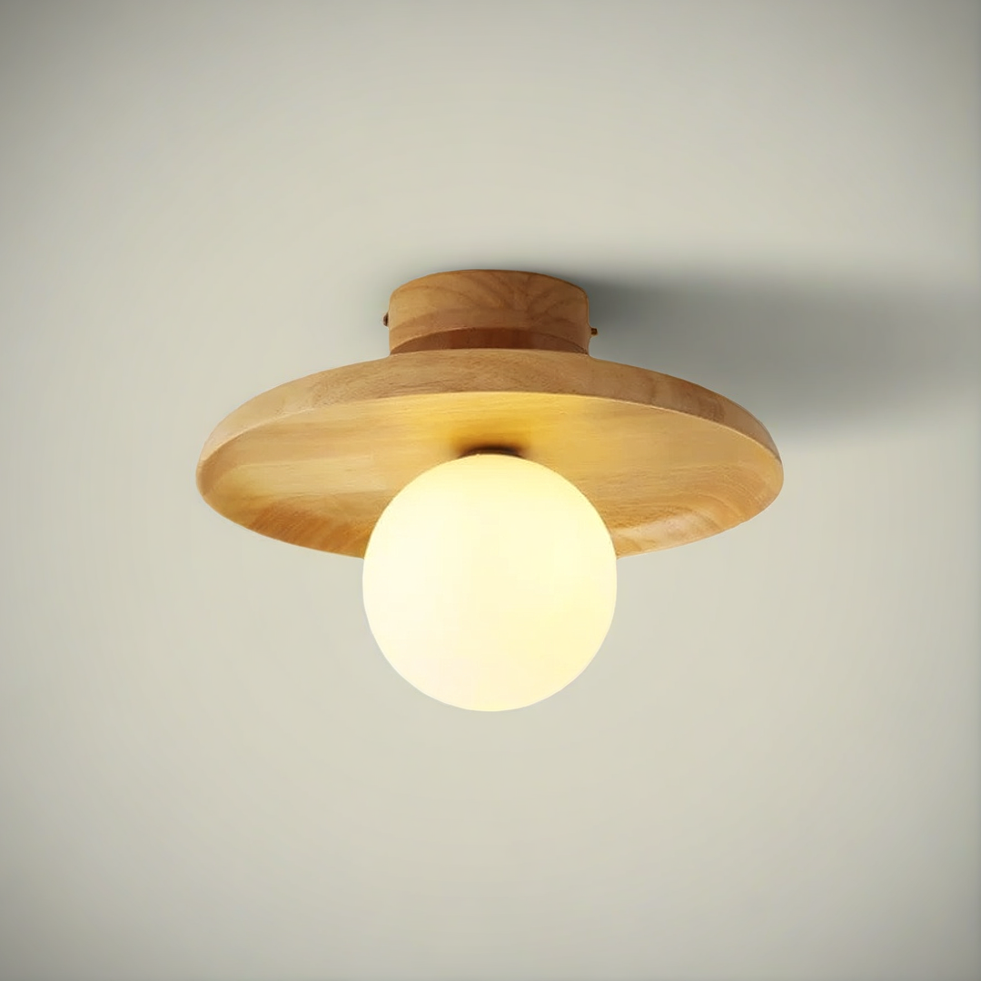 Japanse Plafondlamp Hout en IJzer - Océane
