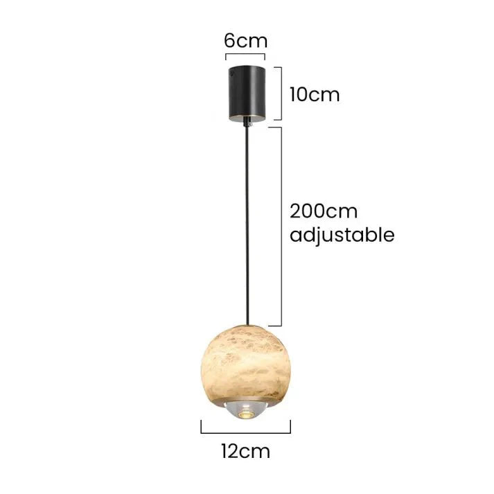 Marmeren Hanglamp met Albasten Bol - Jodie Verlichting