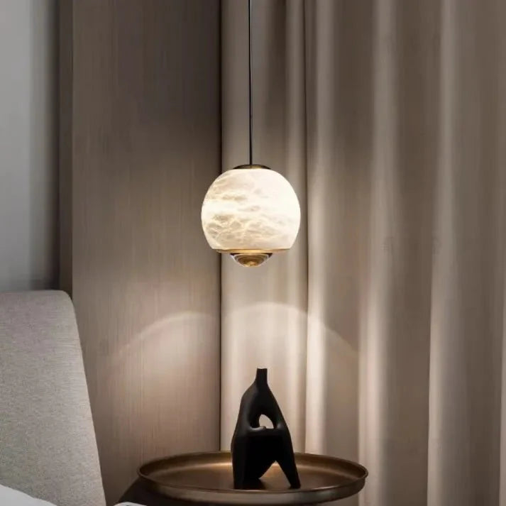 Marmeren Hanglamp met Albasten Bol - Jodie Verlichting