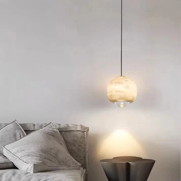 Marmeren Hanglamp met Albasten Bol - Jodie Verlichting