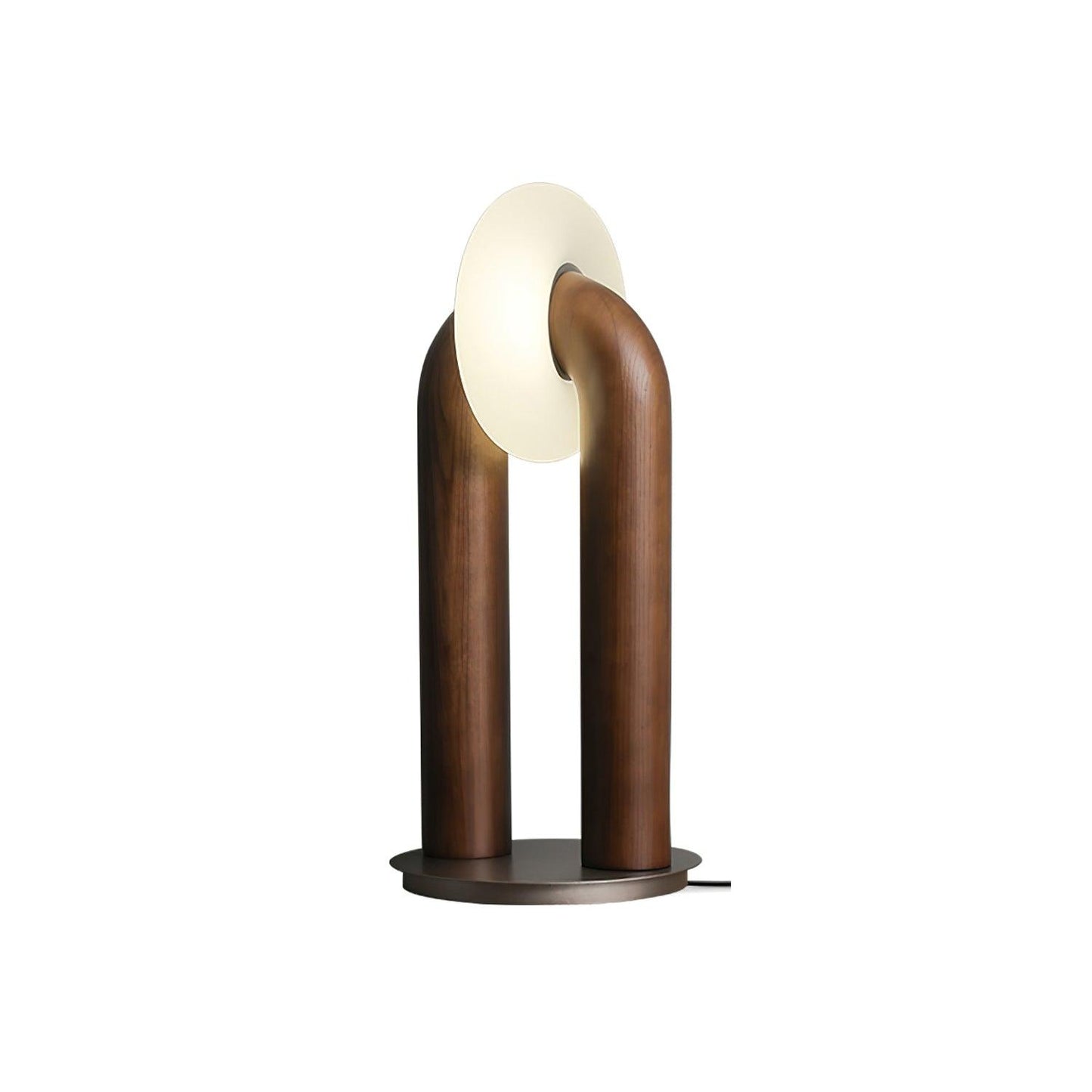 Moderne Booglamp Houten Basis - Verlichting Amedeo