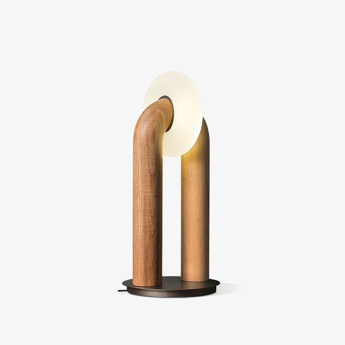 Moderne Booglamp Houten Basis - Verlichting Amedeo