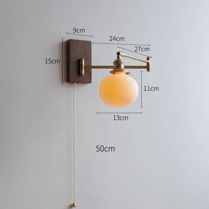 Moderne Keramische Wandlamp met Hout - Mireille