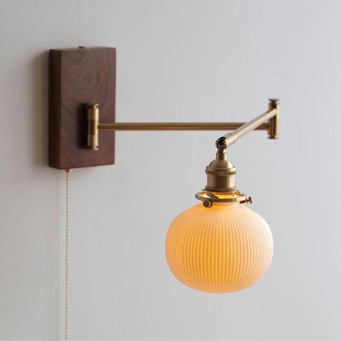 Moderne Keramische Wandlamp met Hout - Mireille