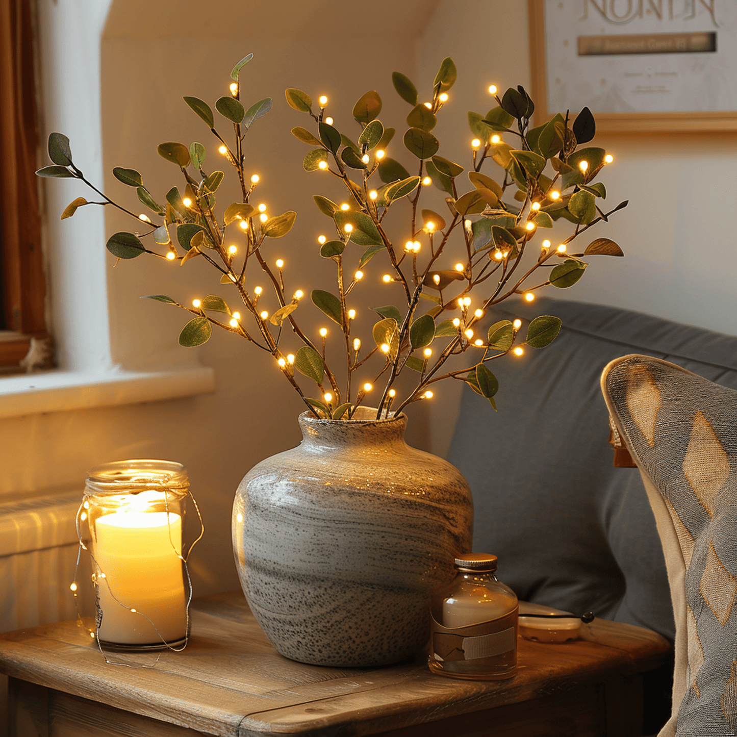 Olijftak LED Verlichting 120 LED's - Alba Sfeerlamp 70 cm