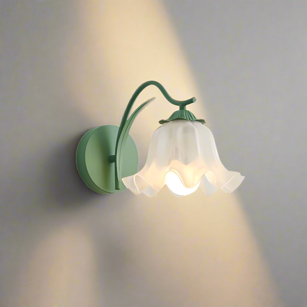 Retro Wandlamp Acryl Kap - Elegante Bloem Michela