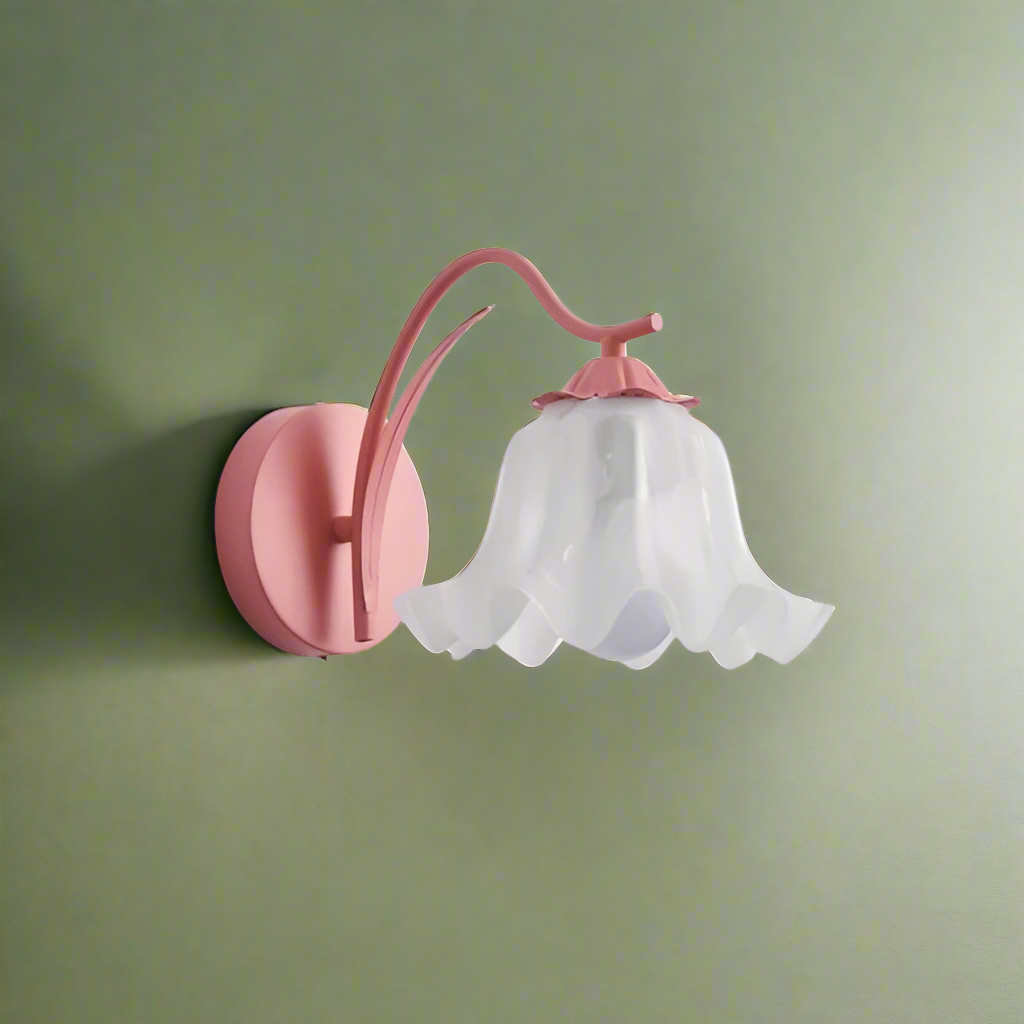 Retro Wandlamp Acryl Kap - Elegante Bloem Michela