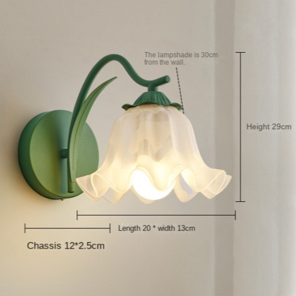 Retro Wandlamp Acryl Kap - Elegante Bloem Michela