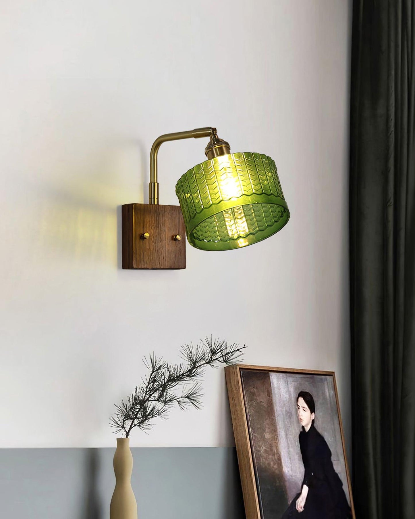Rustieke Wandlamp Groen Glas - Martín Elegantie