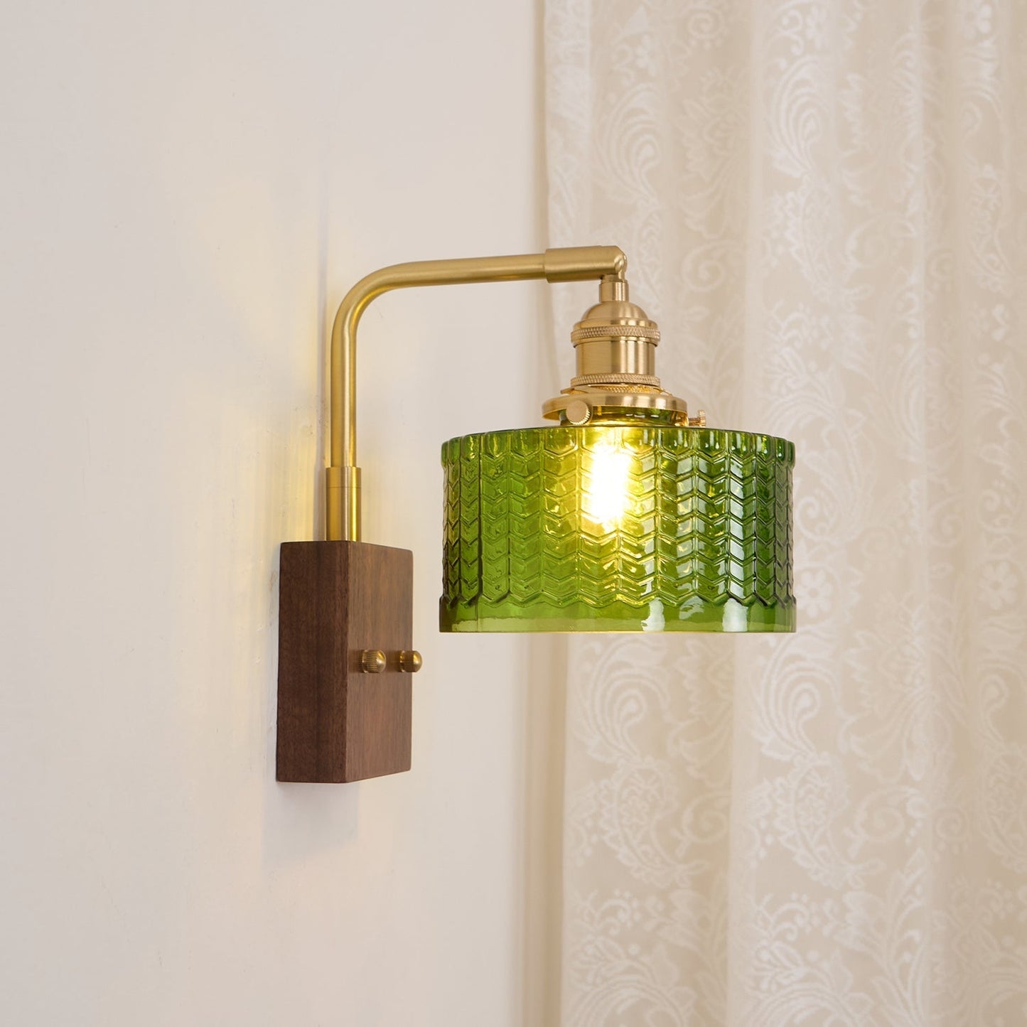 Rustieke Wandlamp Groen Glas - Martín Elegantie