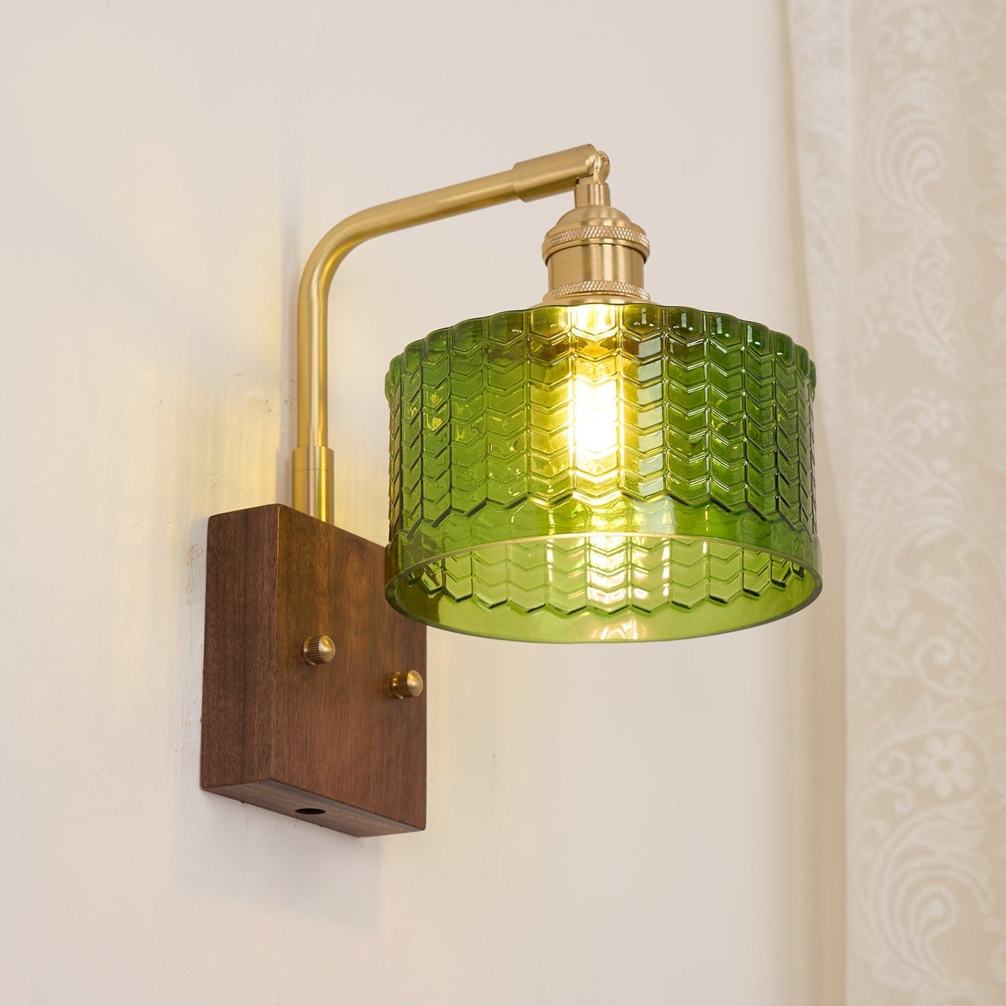 Rustieke Wandlamp Groen Glas - Martín Elegantie