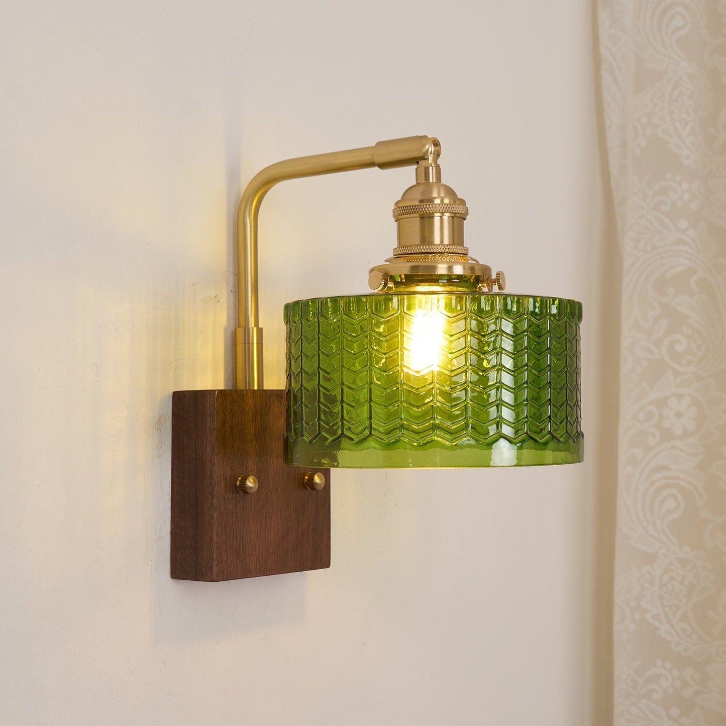 Rustieke Wandlamp Groen Glas - Martín Elegantie