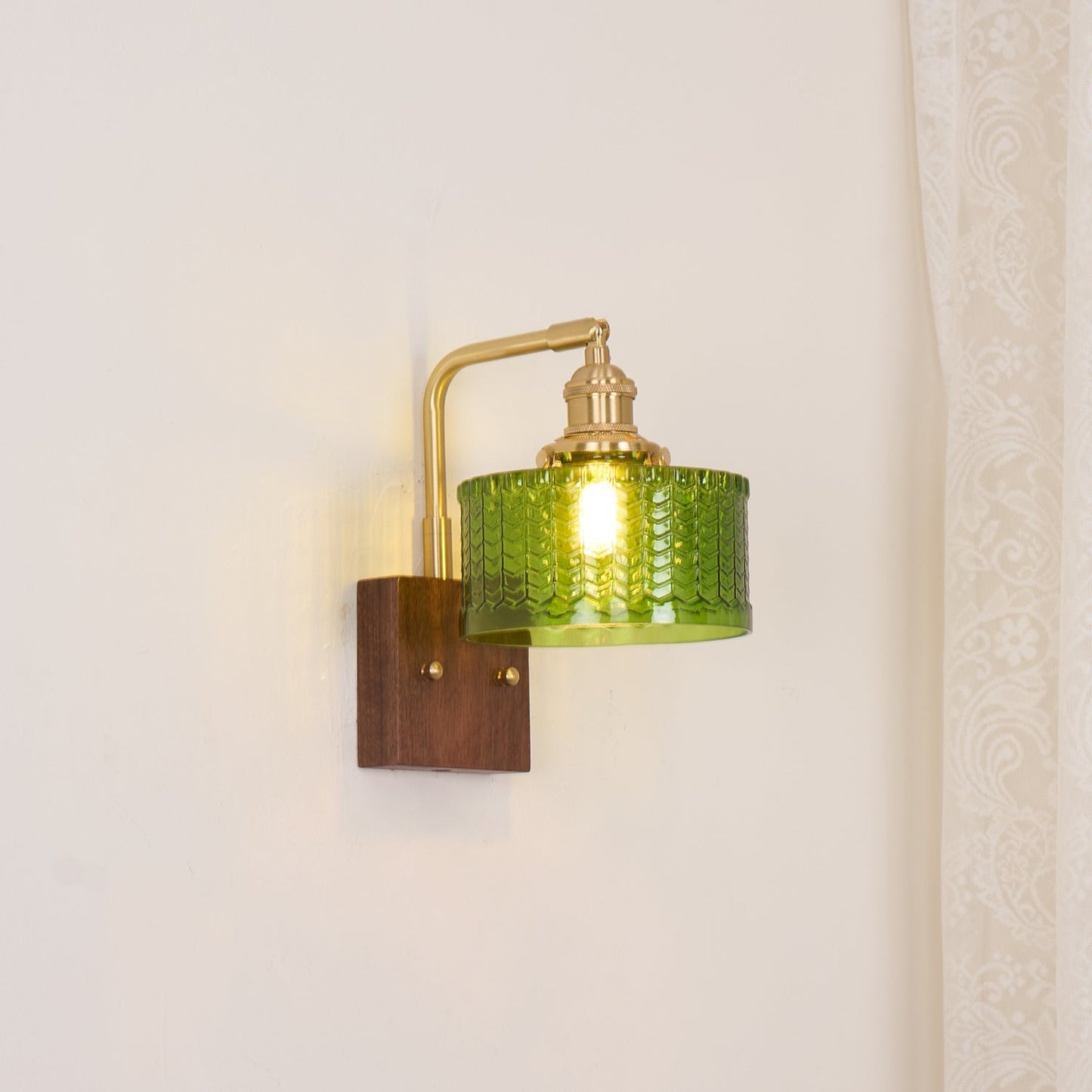 Rustieke Wandlamp Groen Glas - Martín Elegantie