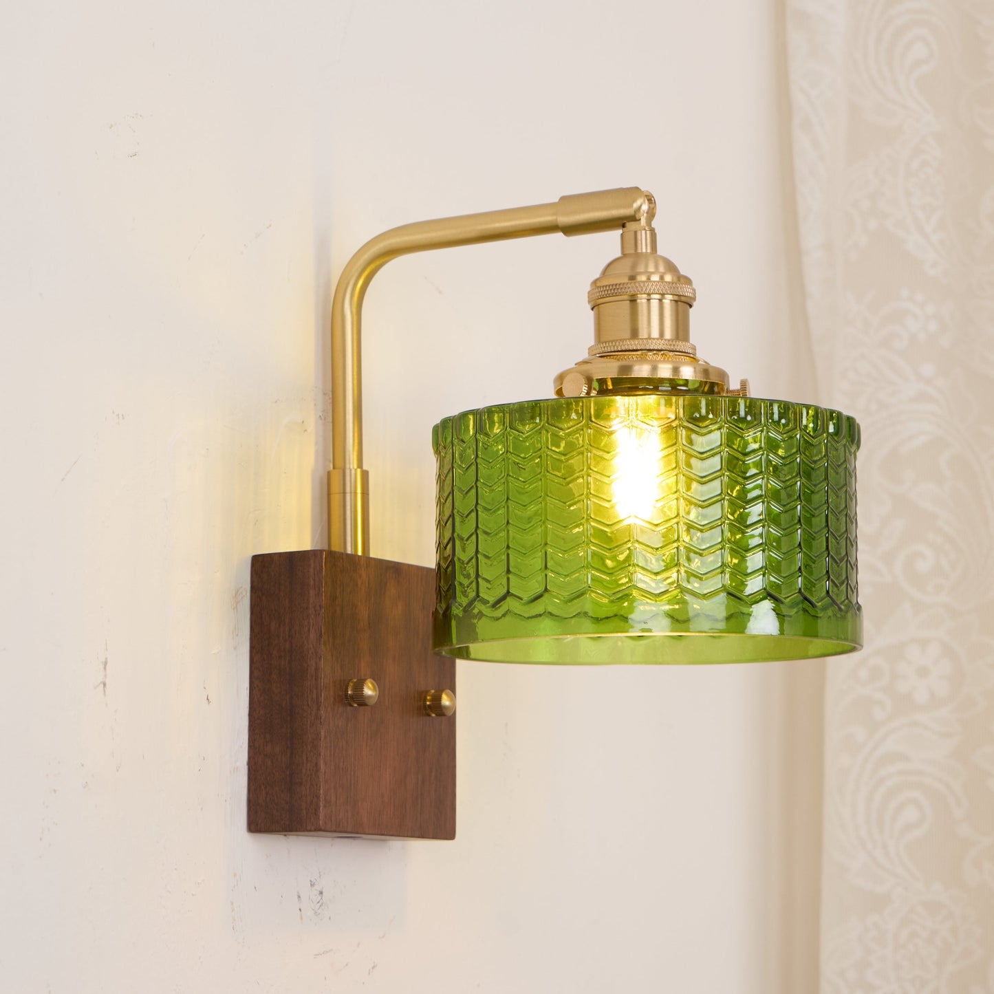 Rustieke Wandlamp Groen Glas - Martín Elegantie