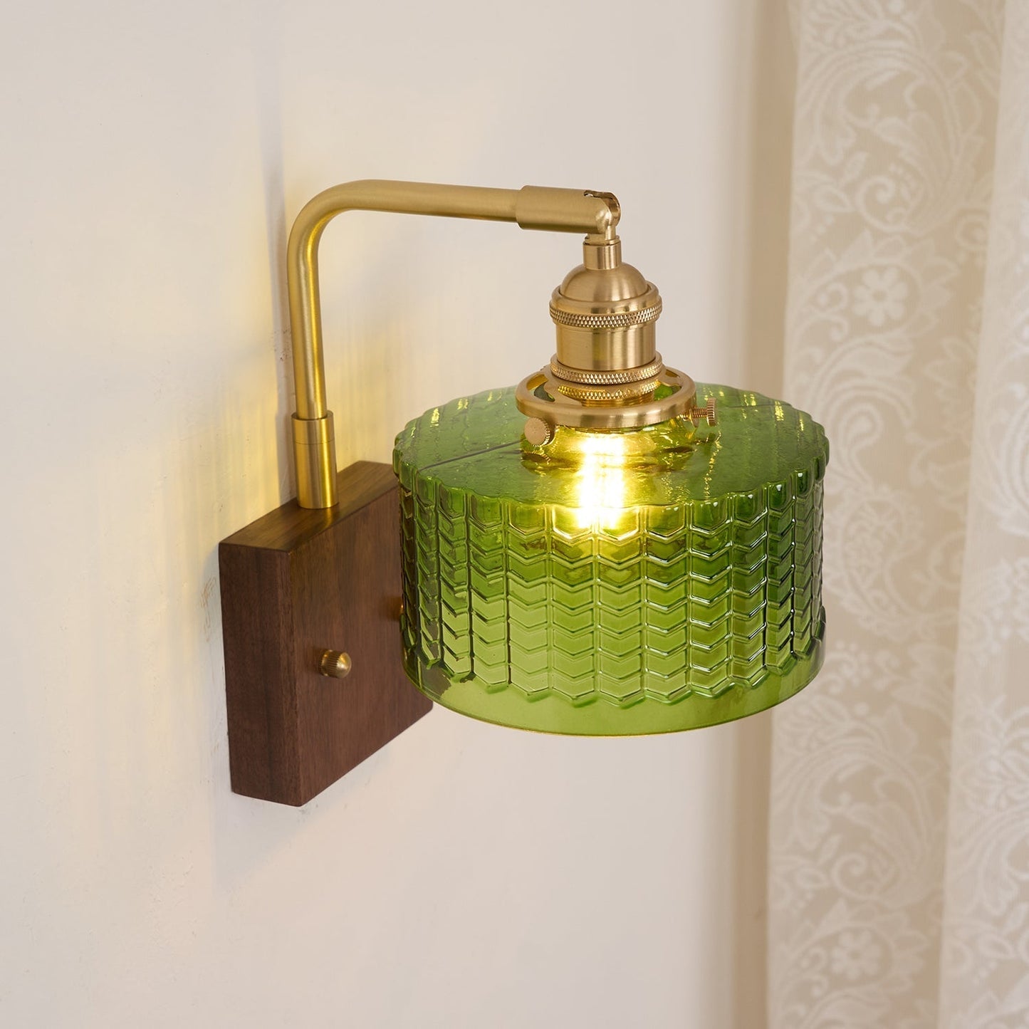 Rustieke Wandlamp Groen Glas - Martín Elegantie