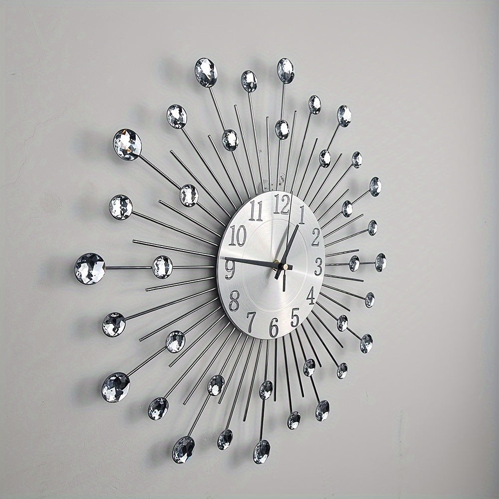 Stille Wandklok met Kristallen - Cobalto Elegante Decoratie