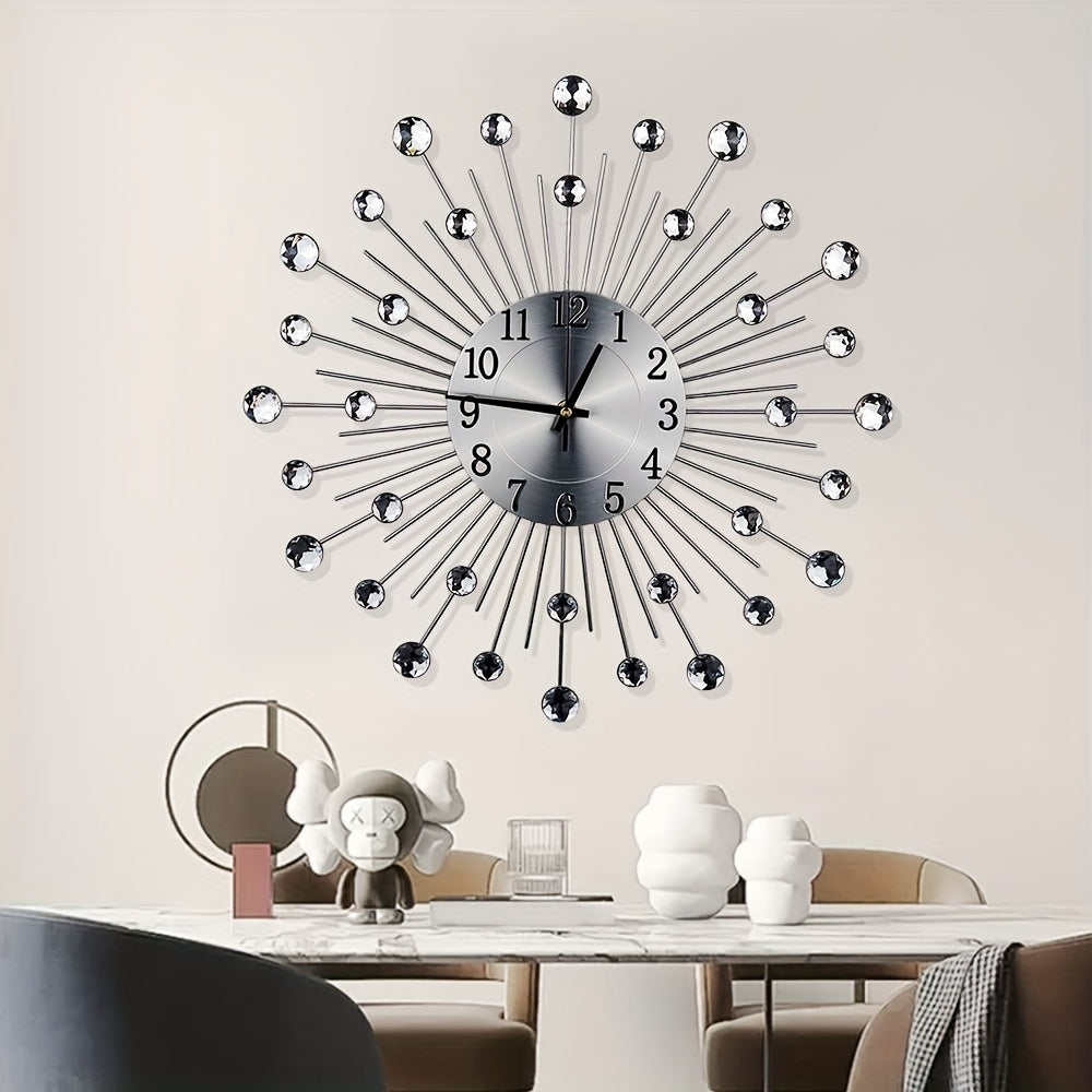 Stille Wandklok met Kristallen - Cobalto Elegante Decoratie