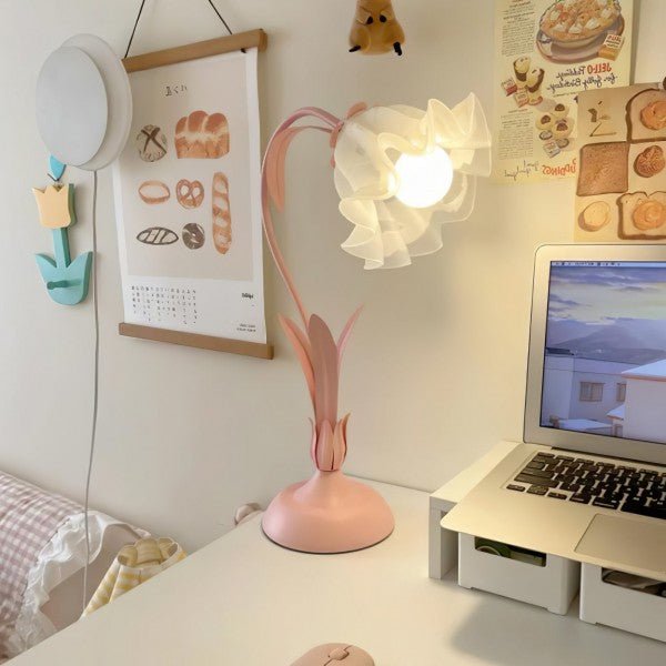 Vintage Bloem Tafellamp Verstelbare Arm - Bartolomeo