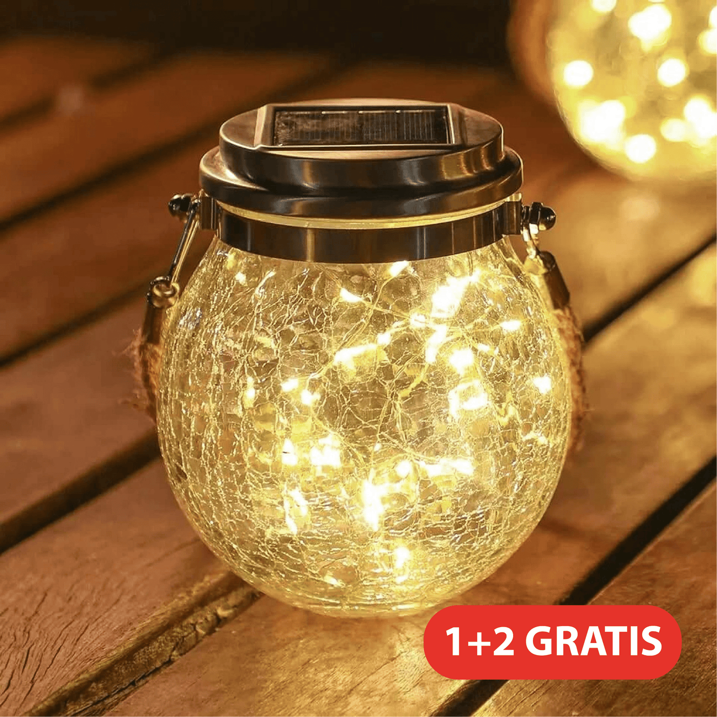 Zonne-energie Tuinlamp Uniek Ontwerp - Aitor Glazen Lamp