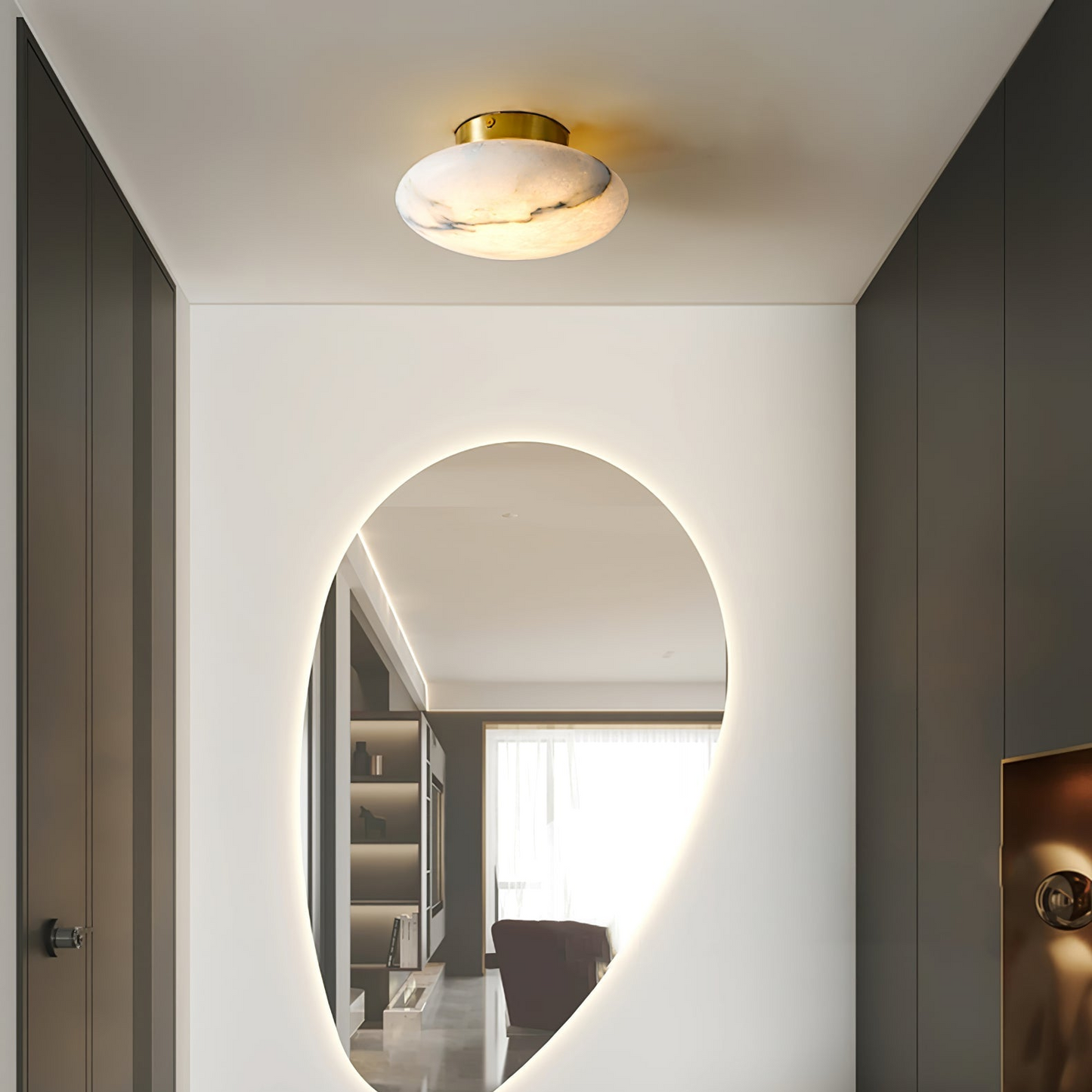 Albasten LED Tafellamp - Elegante Ovale Verlichting Inès