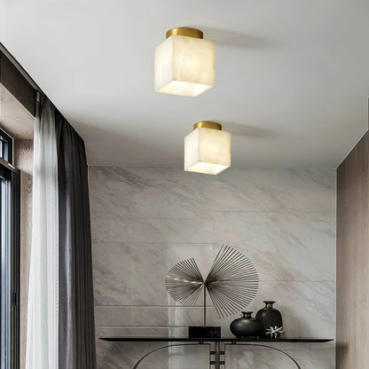 Albasten Plafondlamp met LED - Ilaria Lamp met Messing