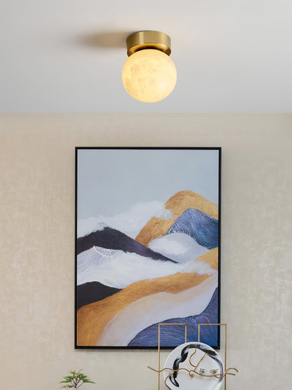 Albasten Plafondlamp met LED - Ilaria Lamp met Messing