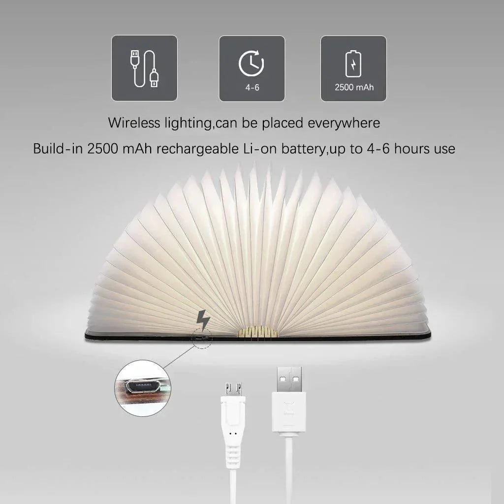 Boek Lamp met Oplaadbare LED - Betoverend Ontwerp Benjamin