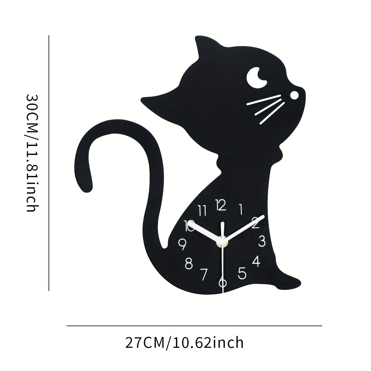 Geluidloze Wandklok Creatief Design - Kat Classicism