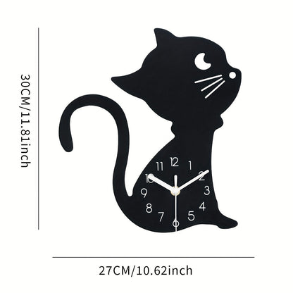 Geluidloze Wandklok Creatief Design - Kat Classicism