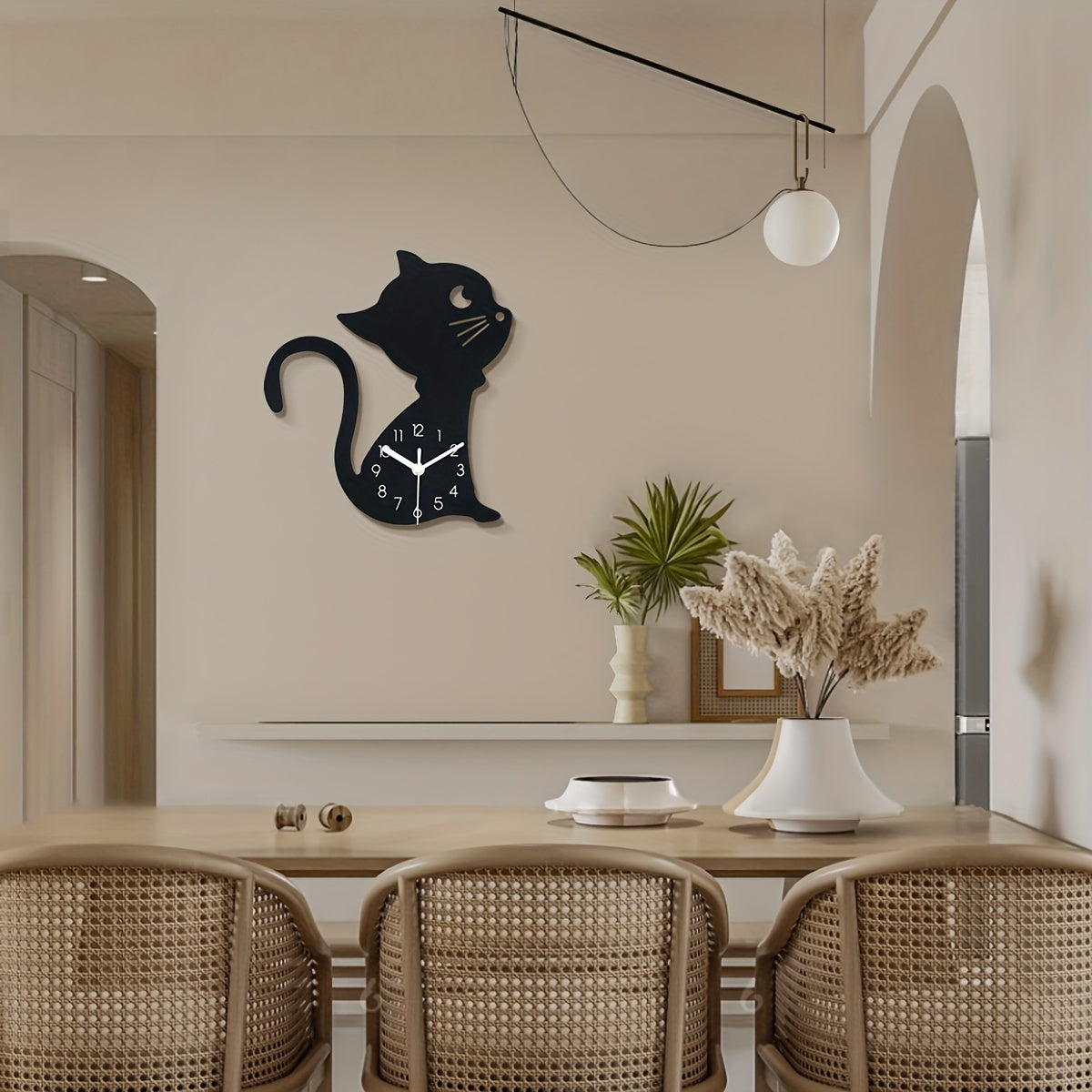 Geluidloze Wandklok Creatief Design - Kat Classicism