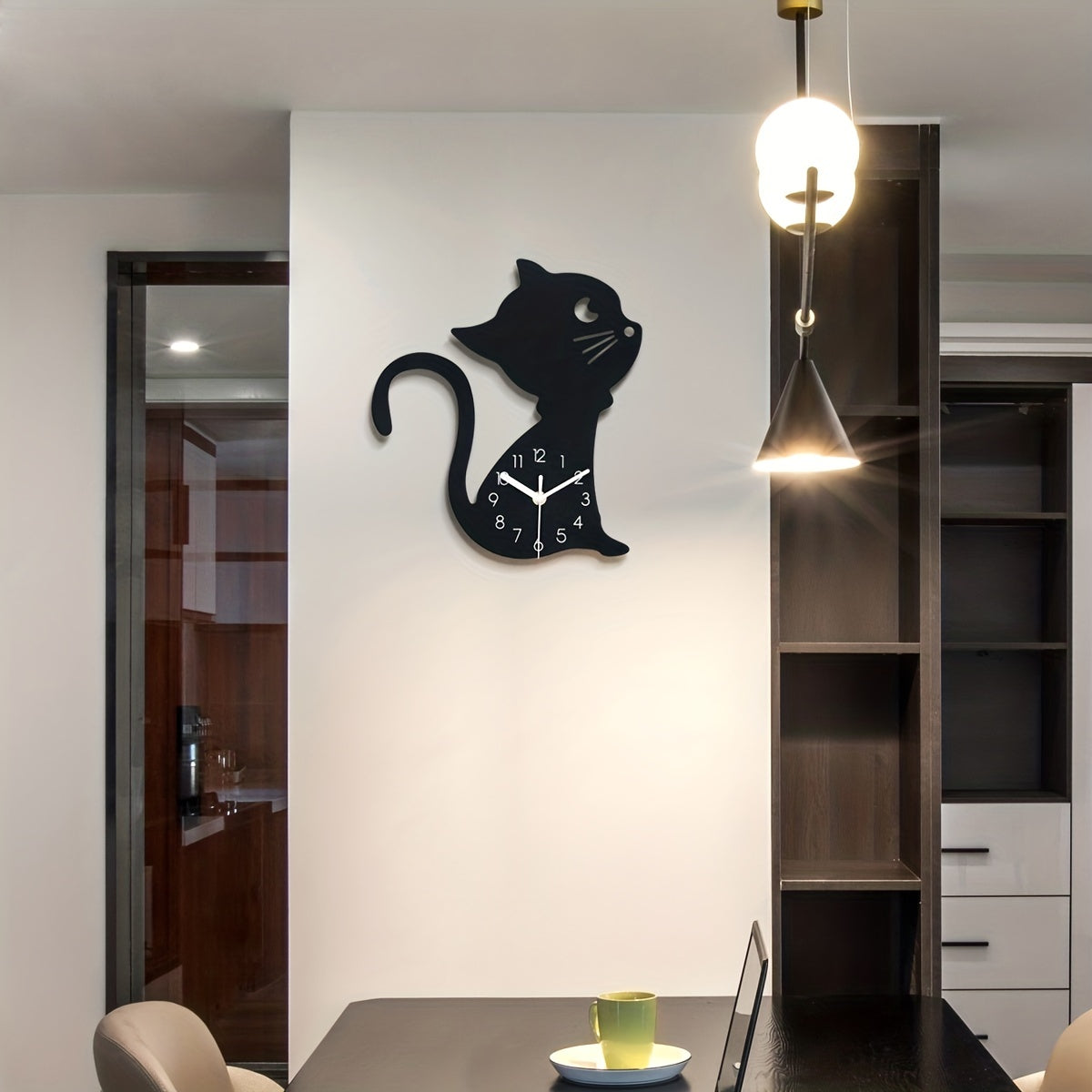 Geluidloze Wandklok Creatief Design - Kat Classicism