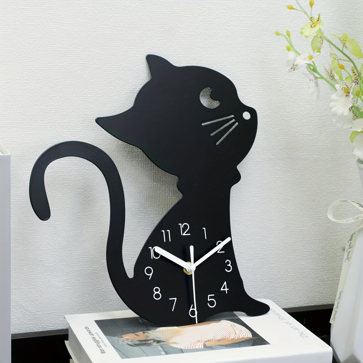 Geluidloze Wandklok Creatief Design - Kat Classicism