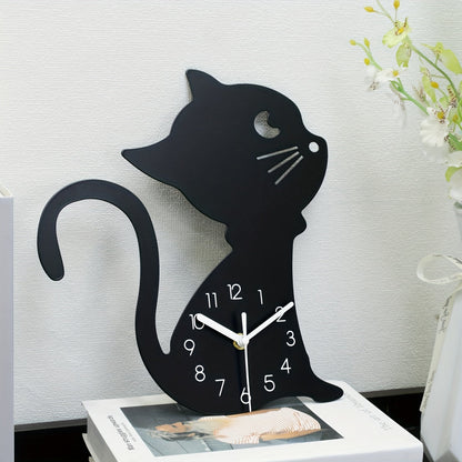 Geluidloze Wandklok Creatief Design - Kat Classicism