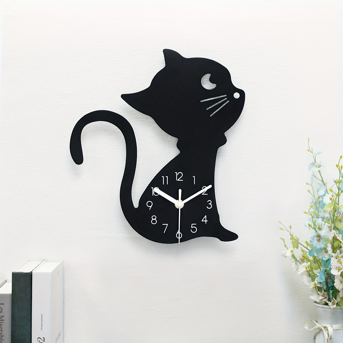 Geluidloze Wandklok Creatief Design - Kat Classicism