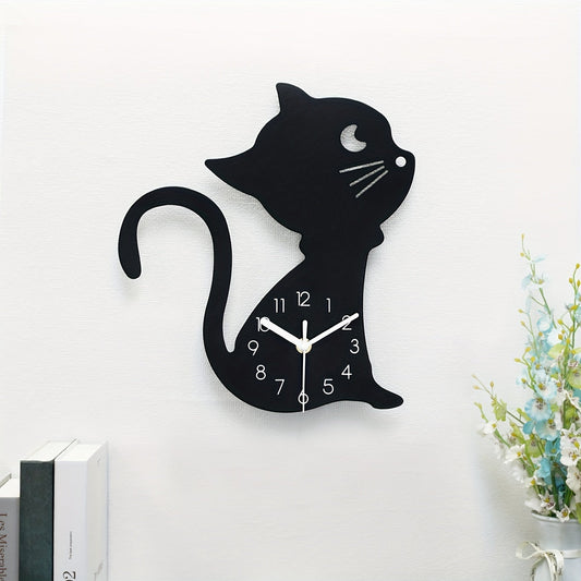 Geluidloze Wandklok Creatief Design - Kat Classicism